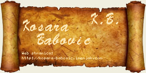Kosara Babović vizit kartica